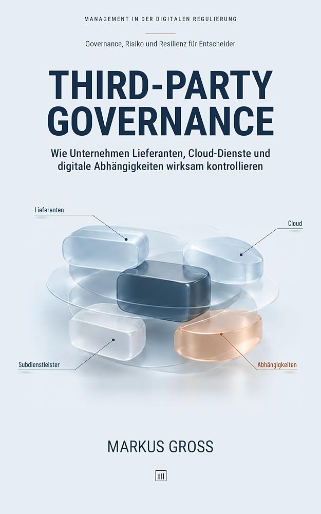 Buchcover: THIRD-PARTY GOVERNANCE: Wie Unternehmen Lieferanten, Cloud-Dienste und digitale Abhängigkeiten wirksam kontrollieren