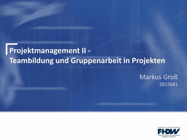 Teambildung in Projekten