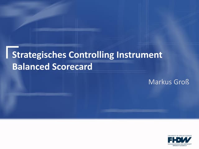 Die Balanced Scorecard